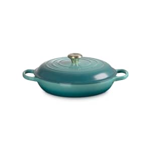 Le Creuset Signature Cast Iron 30cm Shallow Casserole Bleu Riviera