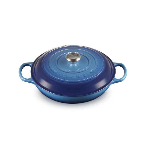 Le Creuset Signature Cast Iron 30cm Shallow Casserole Azure Blue