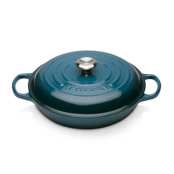 Le Creuset Signature Cast Iron 30cm Shallow Casserole Deep Teal