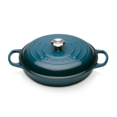 Le Creuset Signature Cast Iron 30cm Shallow Casserole Deep Teal