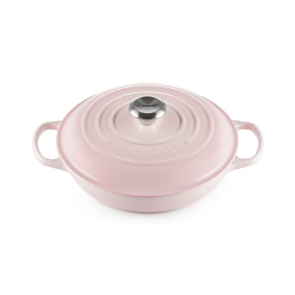 Le Creuset Signature Cast Iron 30cm Shallow Casserole Shell Pink