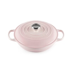 Le Creuset Signature Cast Iron 30cm Shallow Casserole Shell Pink
