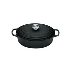 Le Creuset Signature Cast Iron 27cm Oval Shallow Casseole Satin Black