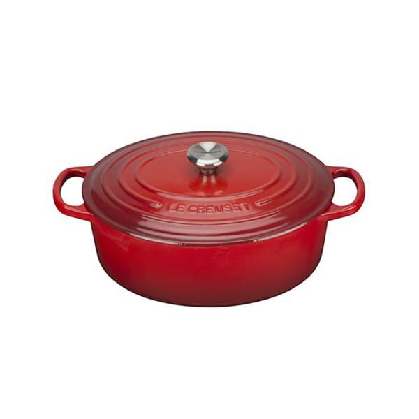 Le Creuset Signature Cast Iron 27cm Oval Shallow Casserole Cerise