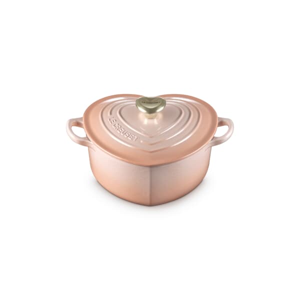 Le Creuset Cast Iron 20cm Heart Casserole With Heart Shaped Knob Peche
