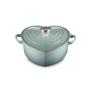 Le Creuset Cast Iron 20cm Heart Casserole With Heart Shaped Knob Sea Salt