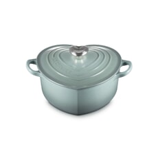 Le Creuset Cast Iron 20cm Heart Casserole With Heart Shaped Knob Sea Salt