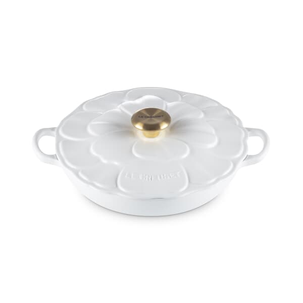 Le Creuset Signature Cast Iron Petal Shallow Casserole 26cm Cotton