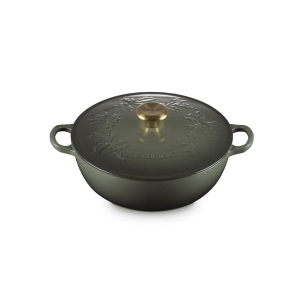 Le Creuset Signature Cast Iron 26cm Christmas Holly Soup Pot Thyme