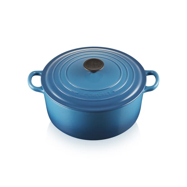 Le Creuset Cast Iron 26cm Round Casserole Marseille Blue