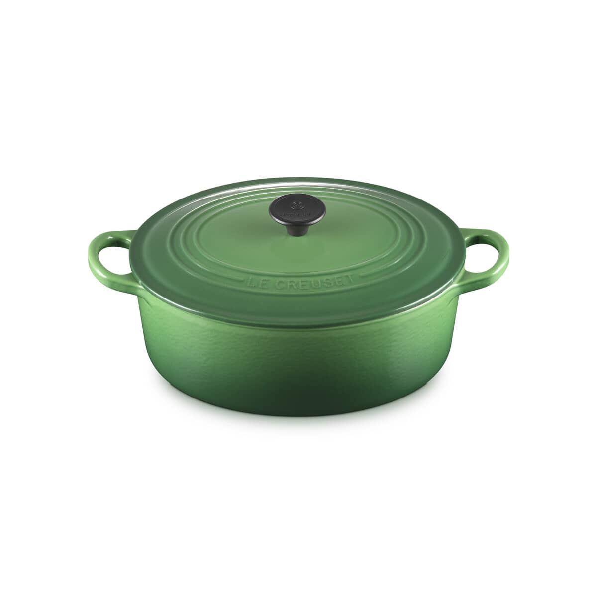 Le Creuset Cast Iron 25cm Oval Casserole Bamboo Green Le Creuset Cast Iron 25cm Oval Casserole Bamboo Green