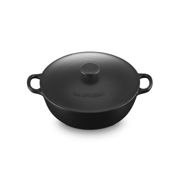 Le Creuset Cast Iron 26cm Soup Pot Casserole Satin Black