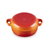 Le Creuset Cast Iron 26cm Shallow Casserole Volcanic Multi Function Lid