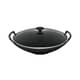 Le Creuset Cast Iron Wok with Glass Lid Black