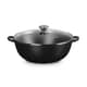 Le Creuset Cast Iron 32cm Soup Pot Satin Black With Glass Lid