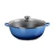 Le Creuset Cast Iron 32cm Soup Pot Azure Blue With Glass Lid