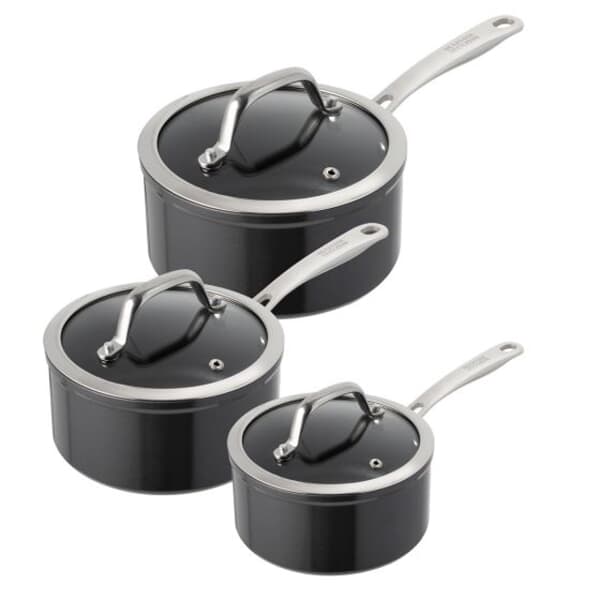 Kuhn Rikon Easy Pro Saucepan Set With Glass Lids 16/18/20cm