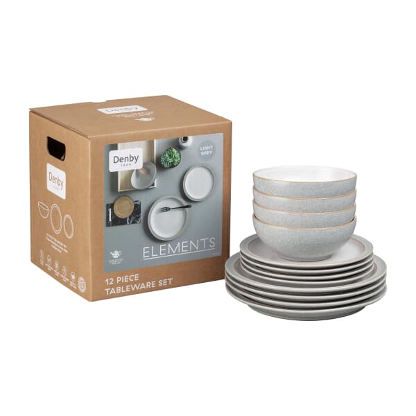 Denby Elements Light Grey 12 Piece Box