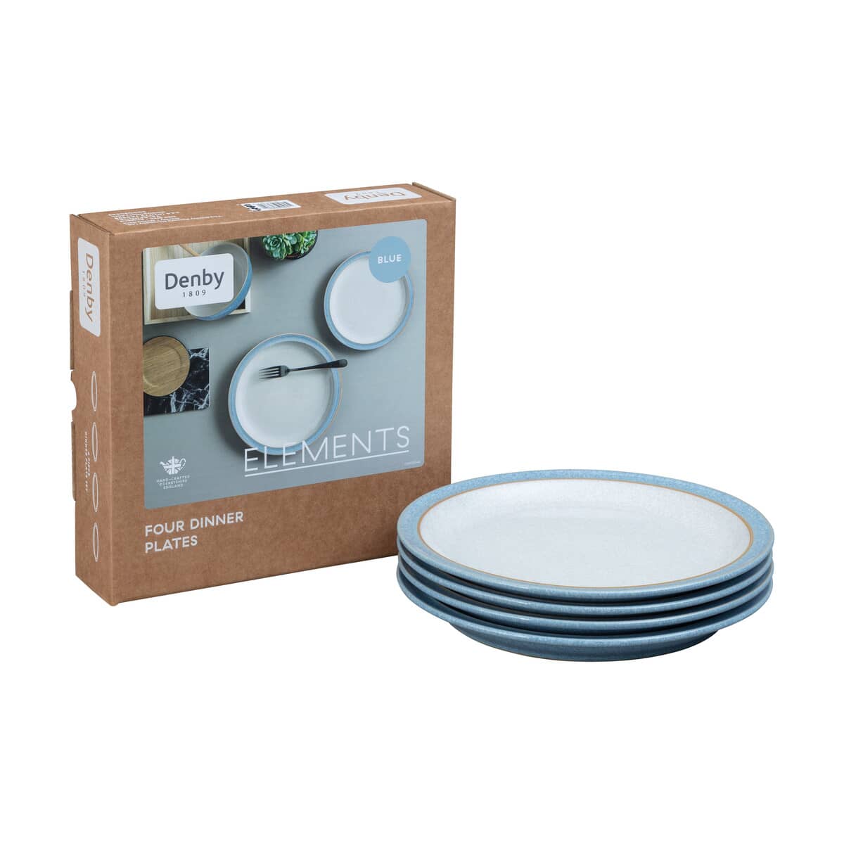 Denby Elements Blue Piece Dinner Plate Set (381040005) eCookshop