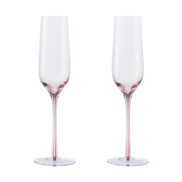 Denby Impression Colours Glassware Champagne Flutes (Pink) Set Of 2