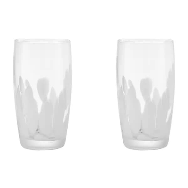Denby Marbled White Large Tumblers Set Of 2