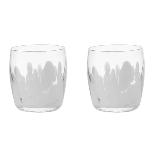 Denby Marbled White Small Tumblers Set Of 2