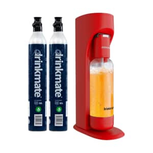 Drinkmate OmniFizz Sparkling Water and Soda Maker With 2x CO2 - Royal Red