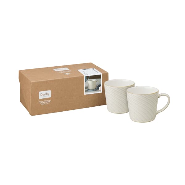 Denby Impression Cream Spiral Mug Set Of 2