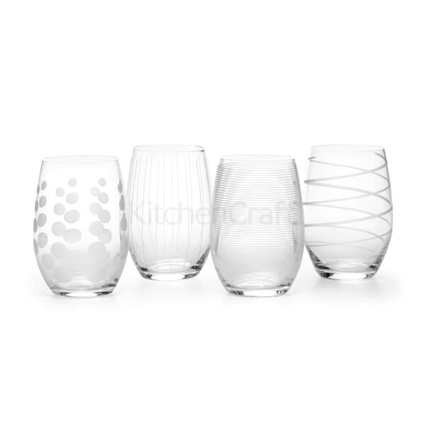 Mikasa Cheers Set Of 4 17Oz Stemless Wine Glasses