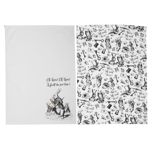 V&A Alice in Wonderland Tea Towel Set Of 2