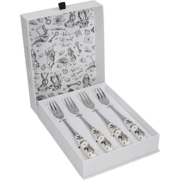 V&A Alice In Wonderland Set of 4 Pastry Forks