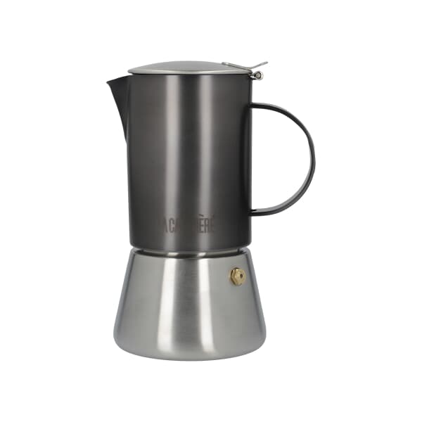 La Cafetiere Edited 4 Cup Stainless Steel Stovetop Gun Metal Grey