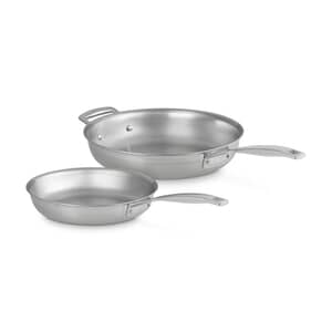 Le Creuset Classic 3-ply Stainless Steel 2 Piece Uncoated Fry Pan Set 24/28