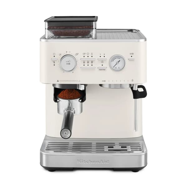 KitchenAid Semi-Auto Espresso Machine With Burr Grinder Porcelain White