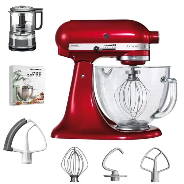 KitchenAid Artisan Mixer 4.8L Candy Apple With Glass Bowl