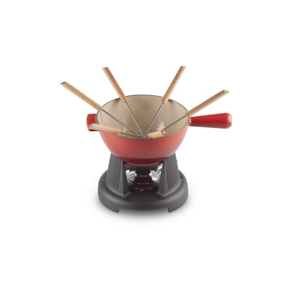 Le Creuset Cast Iron Gourmet Fondue Set Cerise