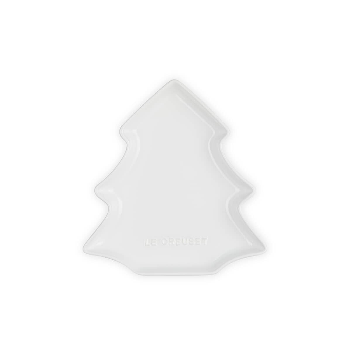 Le Creuset Stoneware Christmas Tree Plate White