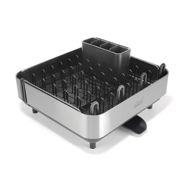 Joseph Joseph Extend Steel Plus Expandable Drainer + Wine Glass Rack Black