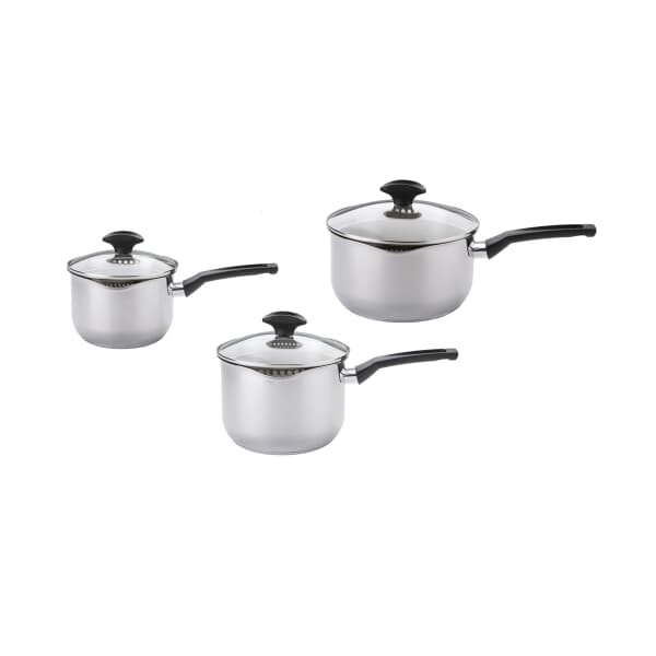 Prestige Cook and Strain 3 Piece Saucepan Set