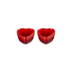 Le Creuset Set Of 2 Heart Ramekins Cerise