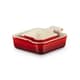 Le Creuset Stoneware Set Of 2 Heritage Square Dishes Cerise