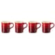 Le Creuset Set Of 4 Stoneware Mugs Cerise 400ml