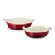 Le Creuset Stoneware Set Of 2 Heritage Round Baking Dishes Cerise