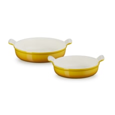 Le Creuset Stoneware Set Of 2 Heritage Round Baking Dishes Nectar