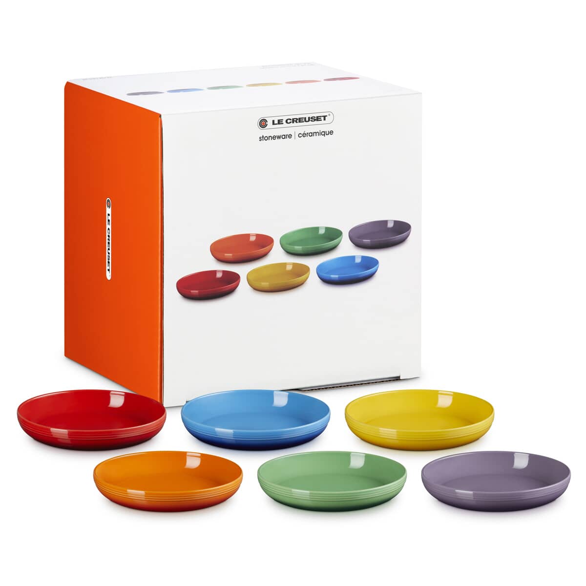 Le Creuset Rainbow Set Of 6 Coupe Pasta Bowls - (79356005218000