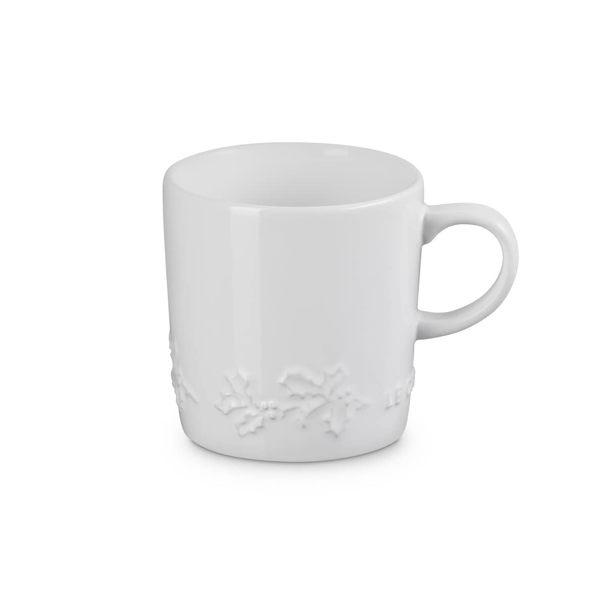 Le Creuset Christmas Holly Mug White