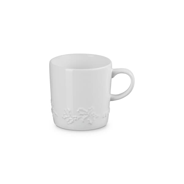 Le Creuset Christmas Holly Mug White