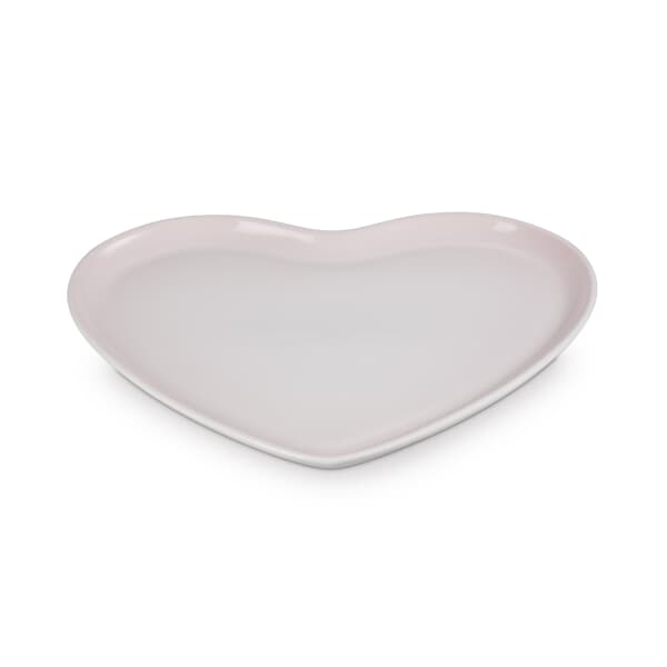 Le Creuset Stoneware Heart Serving Platter 32cm Shell Pink