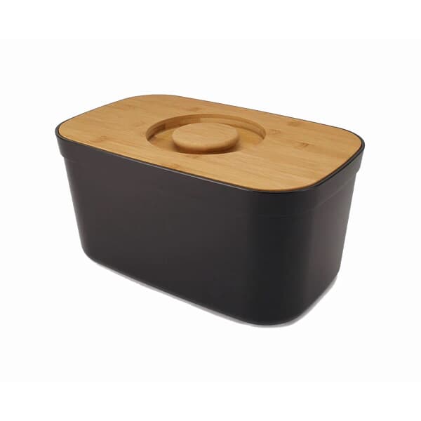 Joseph Joseph Bread Bin with Bamboo Lid Black