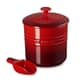 Le Creuset Pet Food Storage Jar With Scoop Cerise